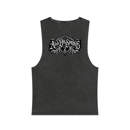 All Da Smoke "Take Notes" Printed Back Unisex "Stone" Washed Tank Top