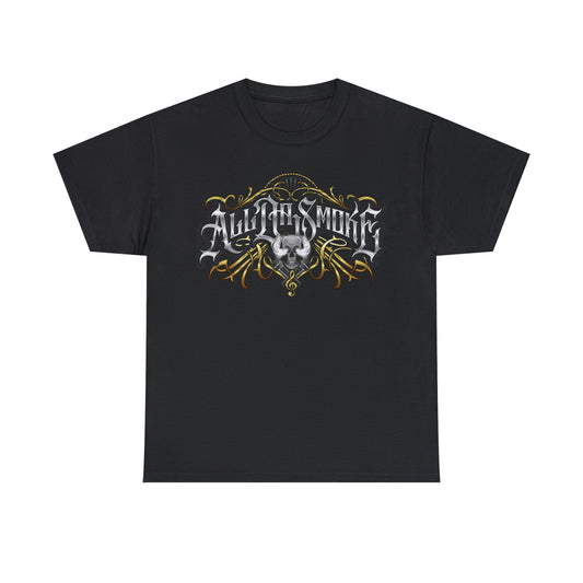 OFFICIAL "ALL DA SMOKE" SKULL AND CROSS MICS T-SHIRT - Black or White