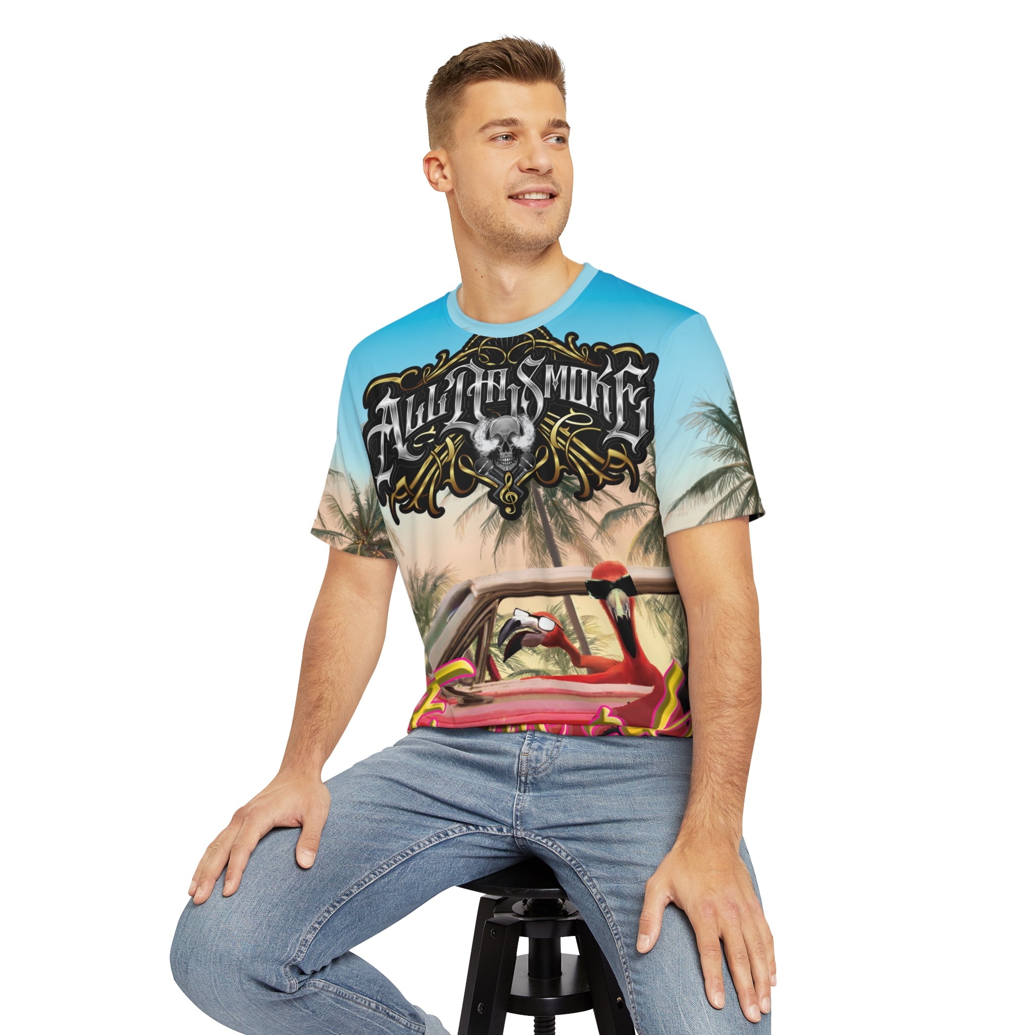 Flame & Go Allover All Da Smoke Print T-Shirt (Dye Sublimation)