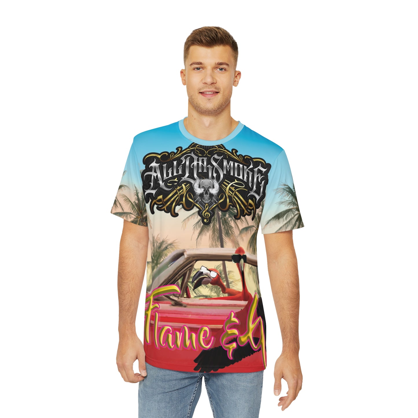 Flame & Go Allover All Da Smoke Print T-Shirt (Dye Sublimation)